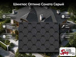 Шинглас Оптима Соната Серый