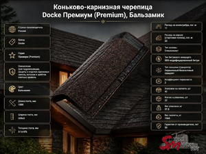 Коньково-карнизная черепица Docke Премиум (Premium), Бальзамик