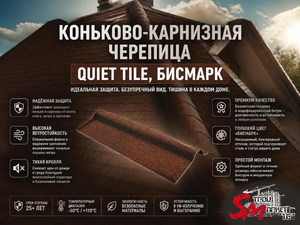 Коньково-карнизная черепица QUIET TILE, Бисмарк