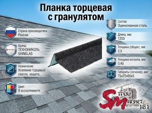 Планка торцевая с гранулятом