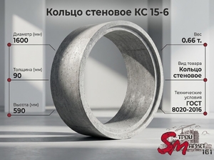 Кольцо стеновое КС 15-6