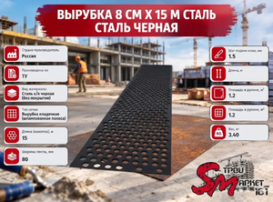 Вырубка 8 см х 15 м сталь черная