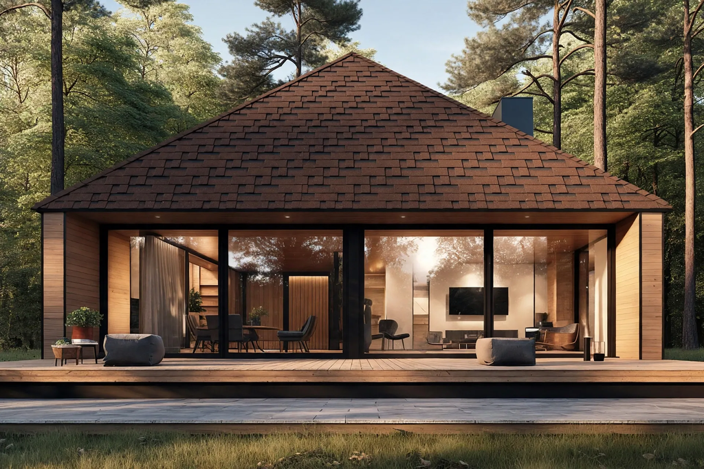 Roofshield, Premium (Премиум), Нарезка Модерн, Коричневый с оттенением