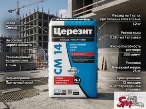 Клей для плитки Ceresit СМ-14 25 кг