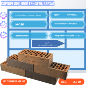 Кирпич Лицевой Грифель Рустик