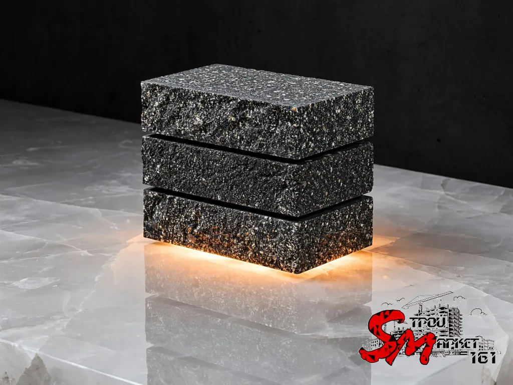 Кирпич облицовочный Акварид Дикий камень Классика Черный 1 NF