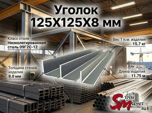 Уголок 125X125X8 мм