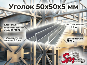 Уголок 50x50x5 мм
