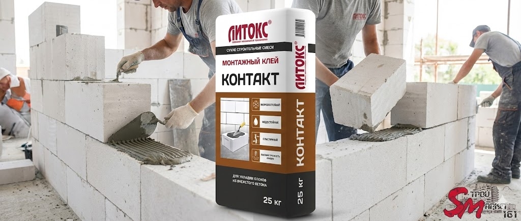 Клей для газоблока Литокс "КОНТАКТ-ЗИМА"