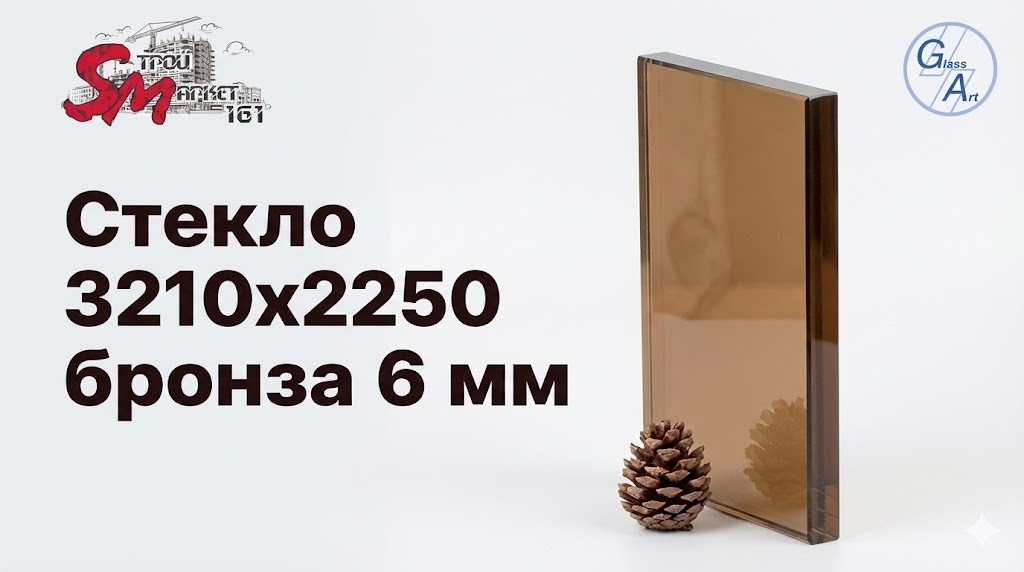 Стекло 3210х2250 бронза 6 мм