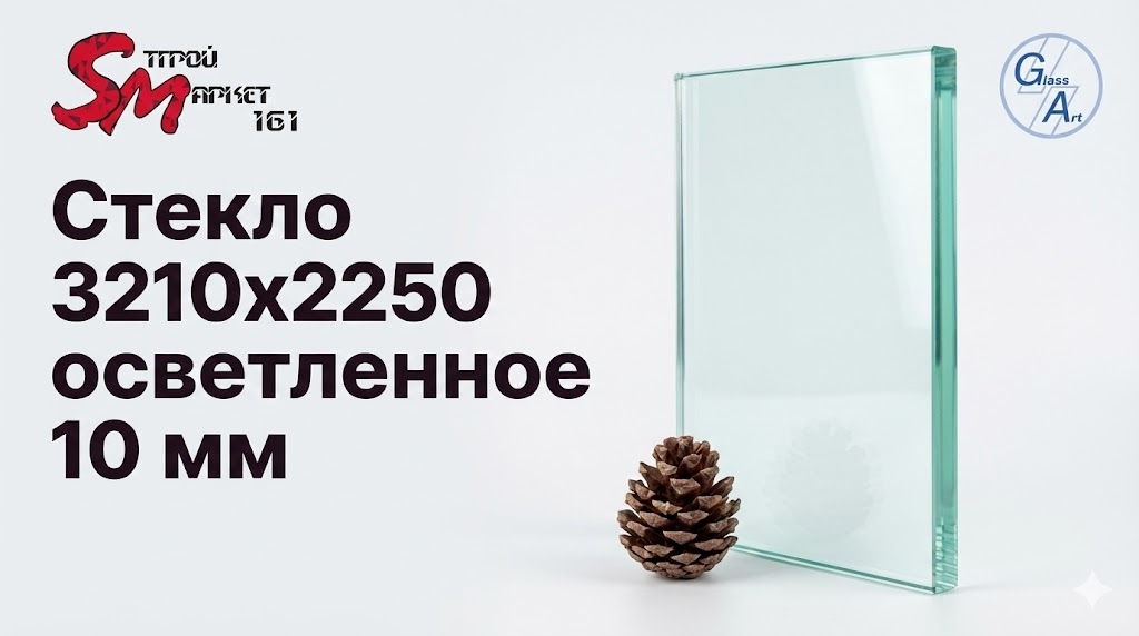 Стекло 3210х2250 осветленное 10 мм