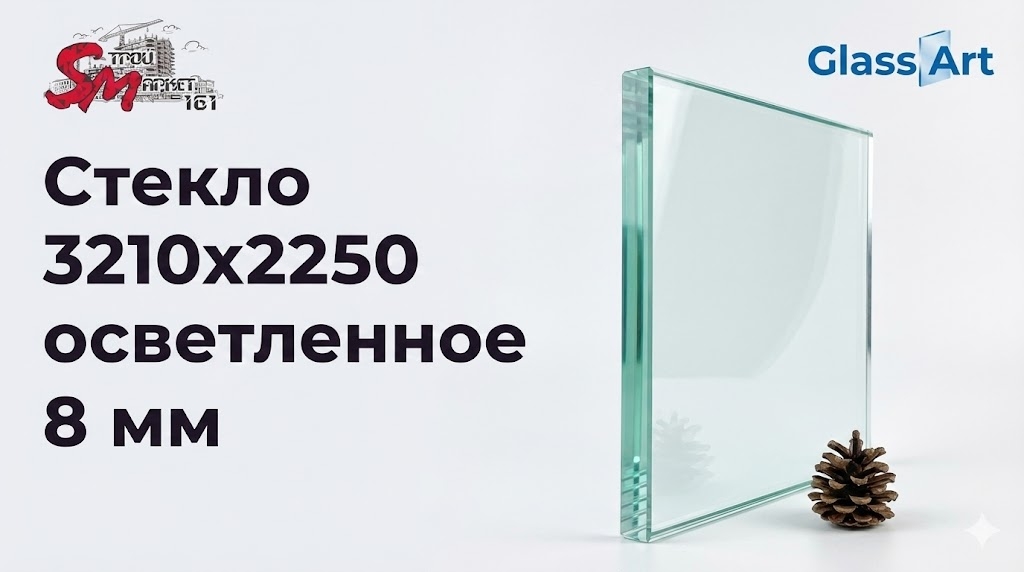 Стекло 3210х2250 осветленное 8 мм
